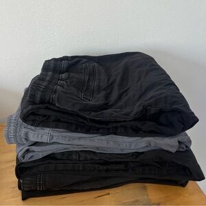 Hollister Boys Black and Charcoal 4 Joggers bundle size small cotton